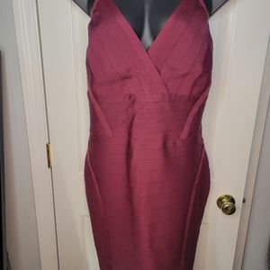 Burgundy bandage dress